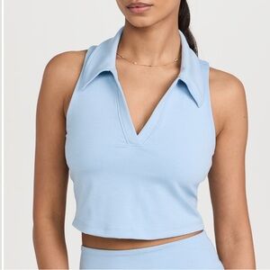 Beyond Yoga Prep Cropped Tank - Hazy Sky Heather Rib